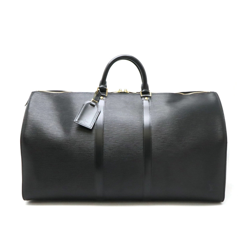 LOUIS VUITTON Epi Keepall Boston Bag Travel Leather Noir Black